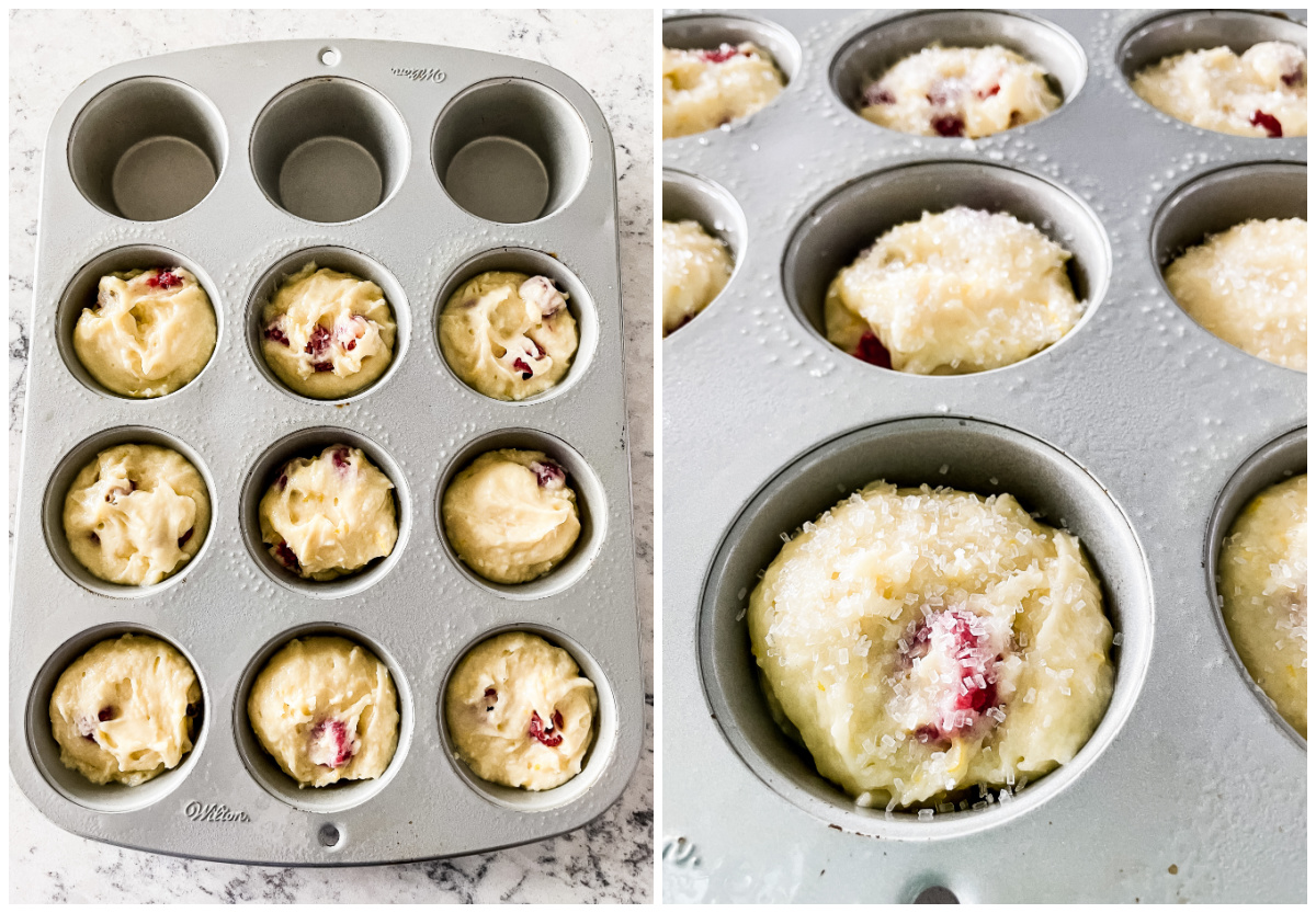 muffin tins filled with batter