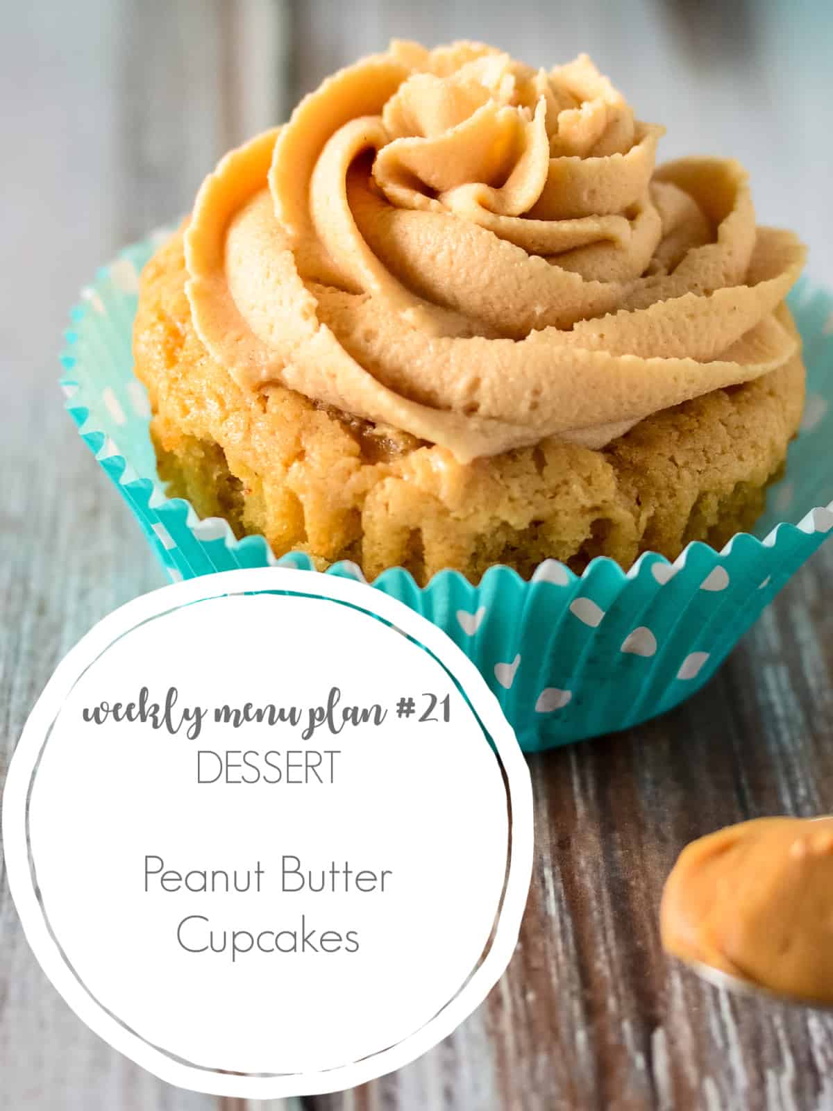 peanut butter cupcakes with peanut butter frosting