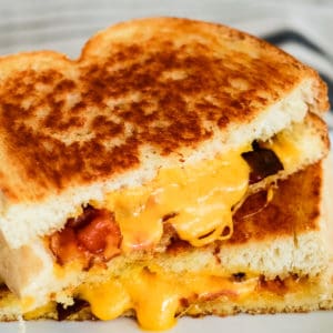 bacon grilled cheese sandwich with white french bread