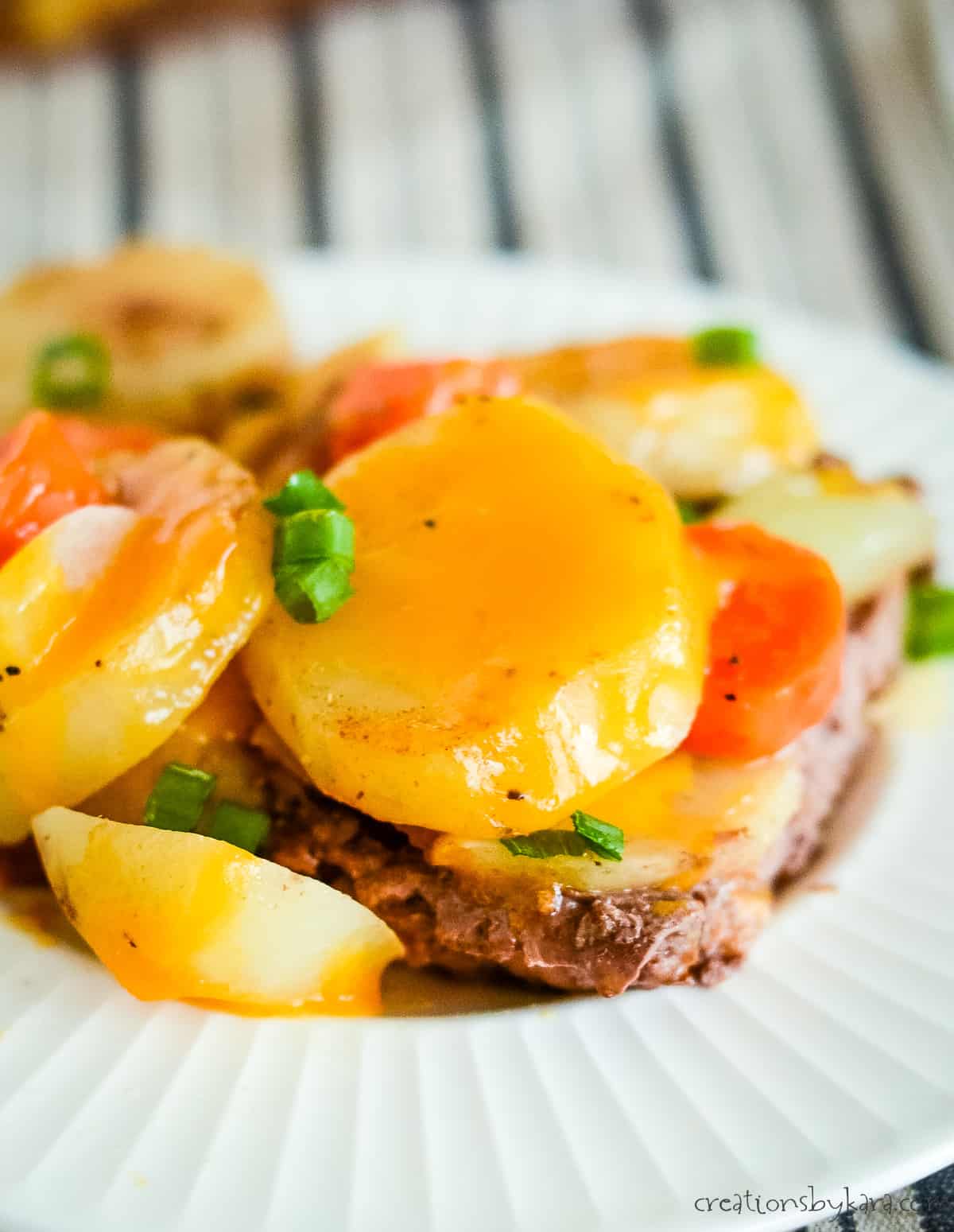 plate of hobo dinner with cheese
