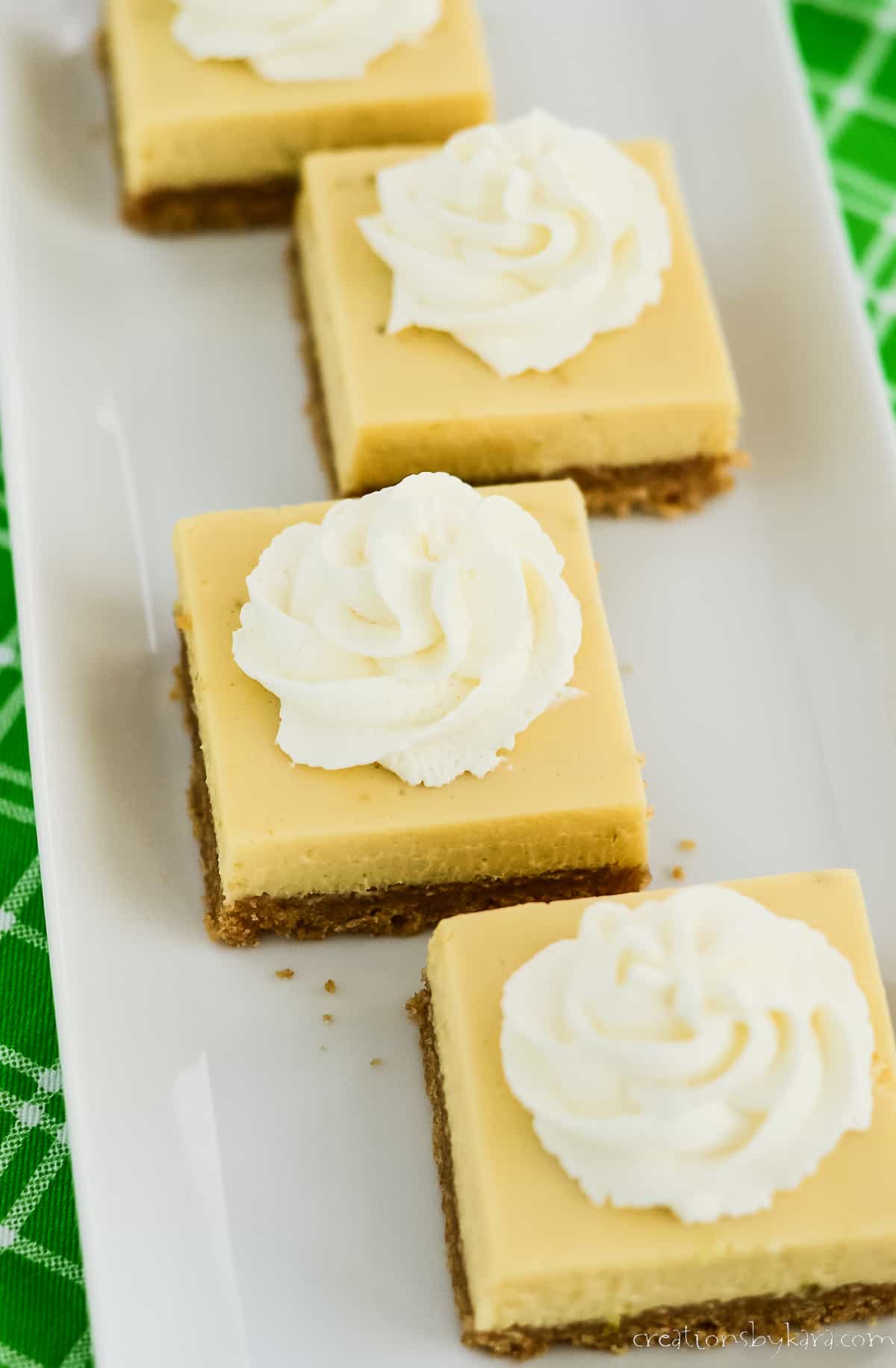 white tray with key lime bars