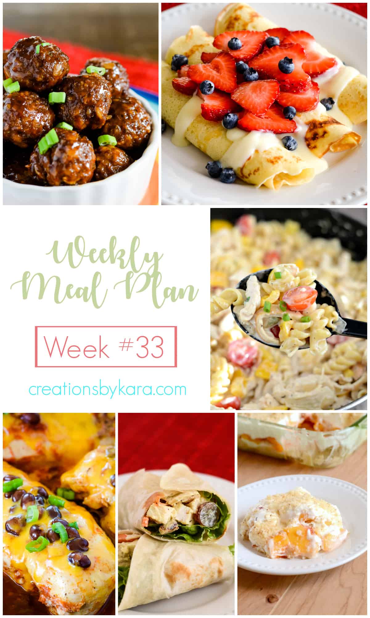 free weekly meal plan #33 collage