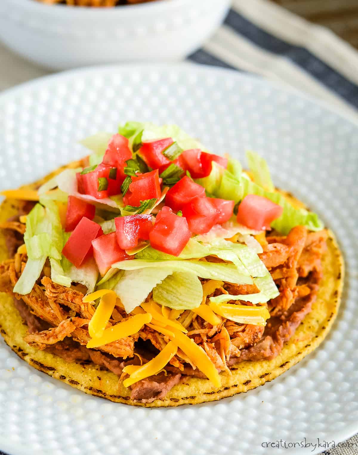 Shredded Chicken Tostadas Recipe EASY Creations By Kara