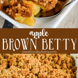 apple betty recipe collage