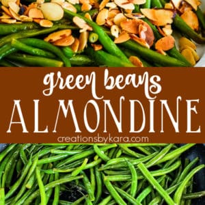 green beans almondine recipe collage