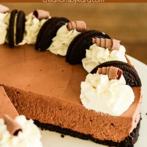 no bake chocolate mousse cake recipe collage
