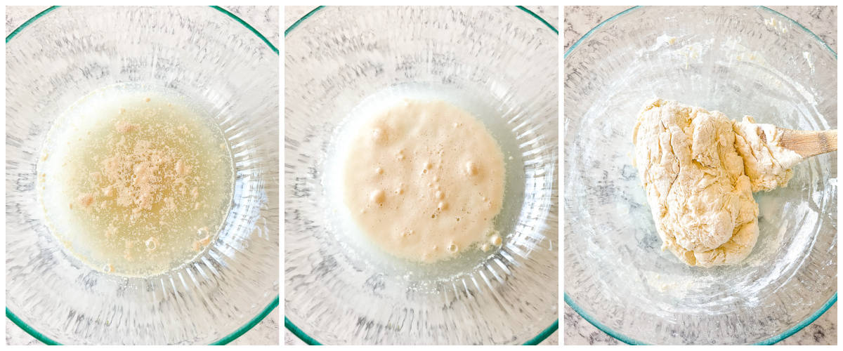 bubbling yeast for pizza dough