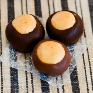 overhead shot of buckeye balls