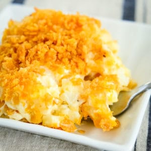 funeral potatoes on a plate