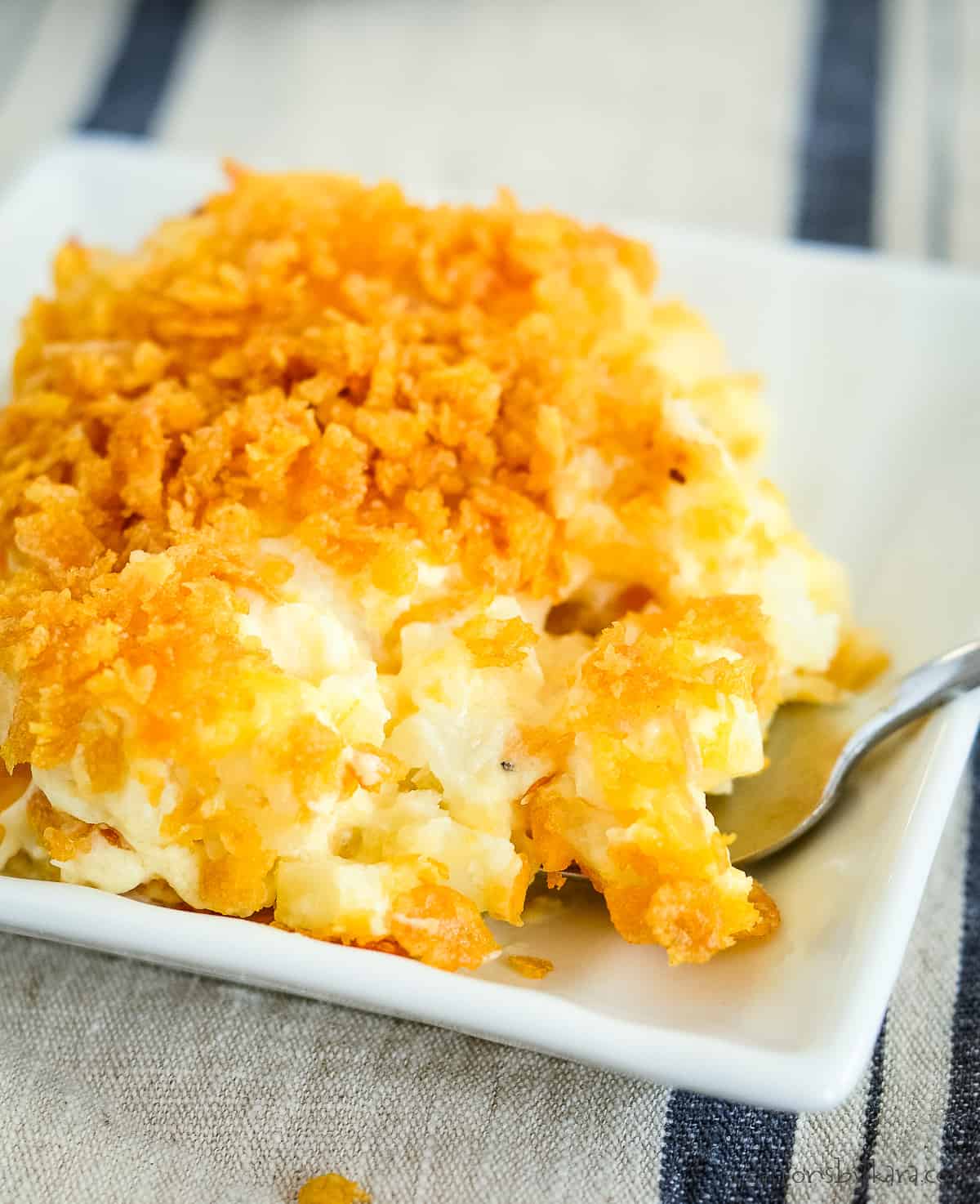 funeral potatoes on a plate