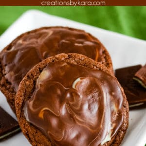 chocolate andes mint cookies recipe collage