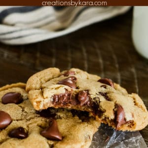 brown butter chocolate chip cookie recipe collage