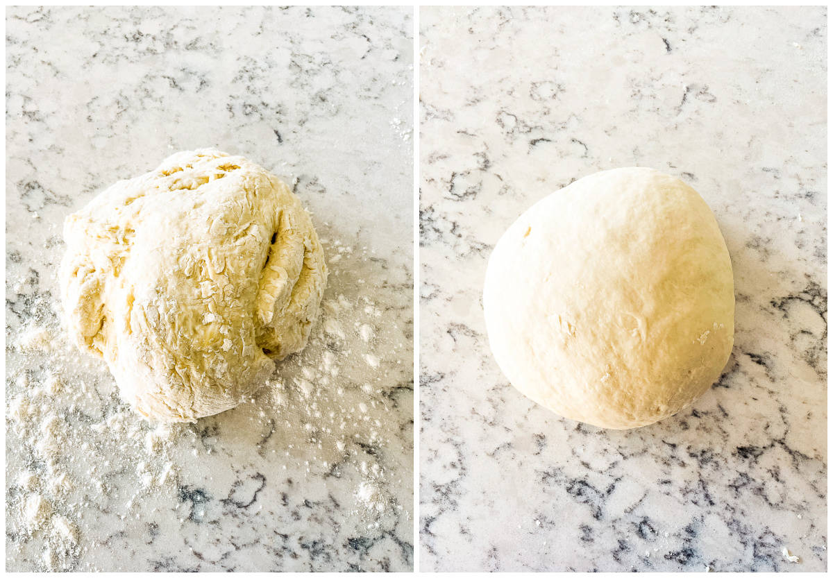 process shots - kneading dough