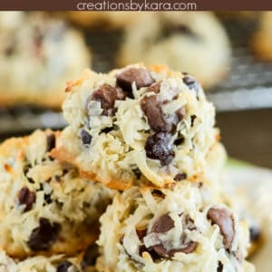 6 ingredient almond joy cookie recipe collage