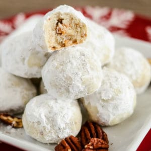 danish wedding cookie with a bite taken out of it
