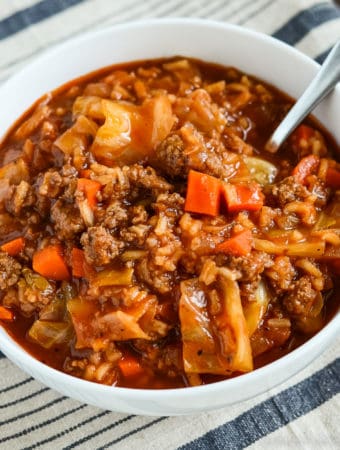 stuffed cabbage soup in a bowl