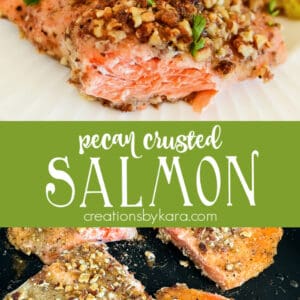 pecan crusted salmon recipe collage