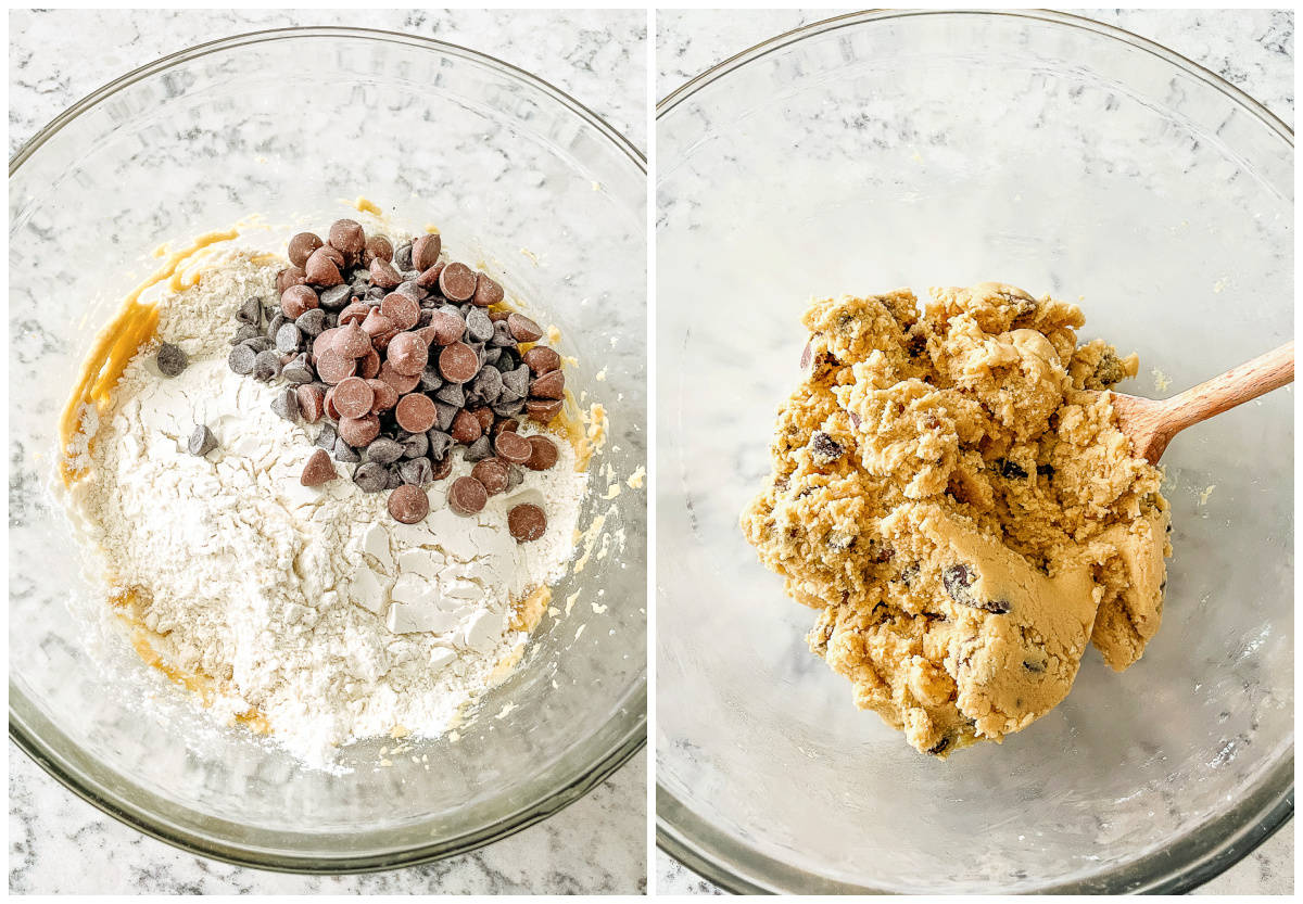 process shot - making cookie dough