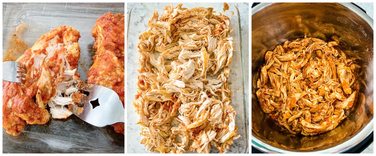 process shots - shredding chicken