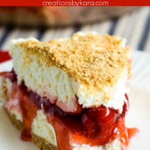 easy cherry yum yum pie recipe collage