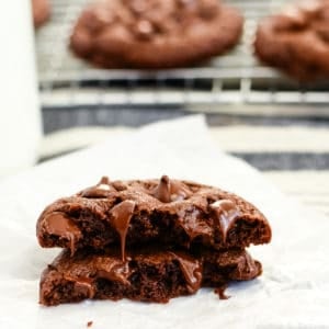 gooey double chocolate pudding cookies