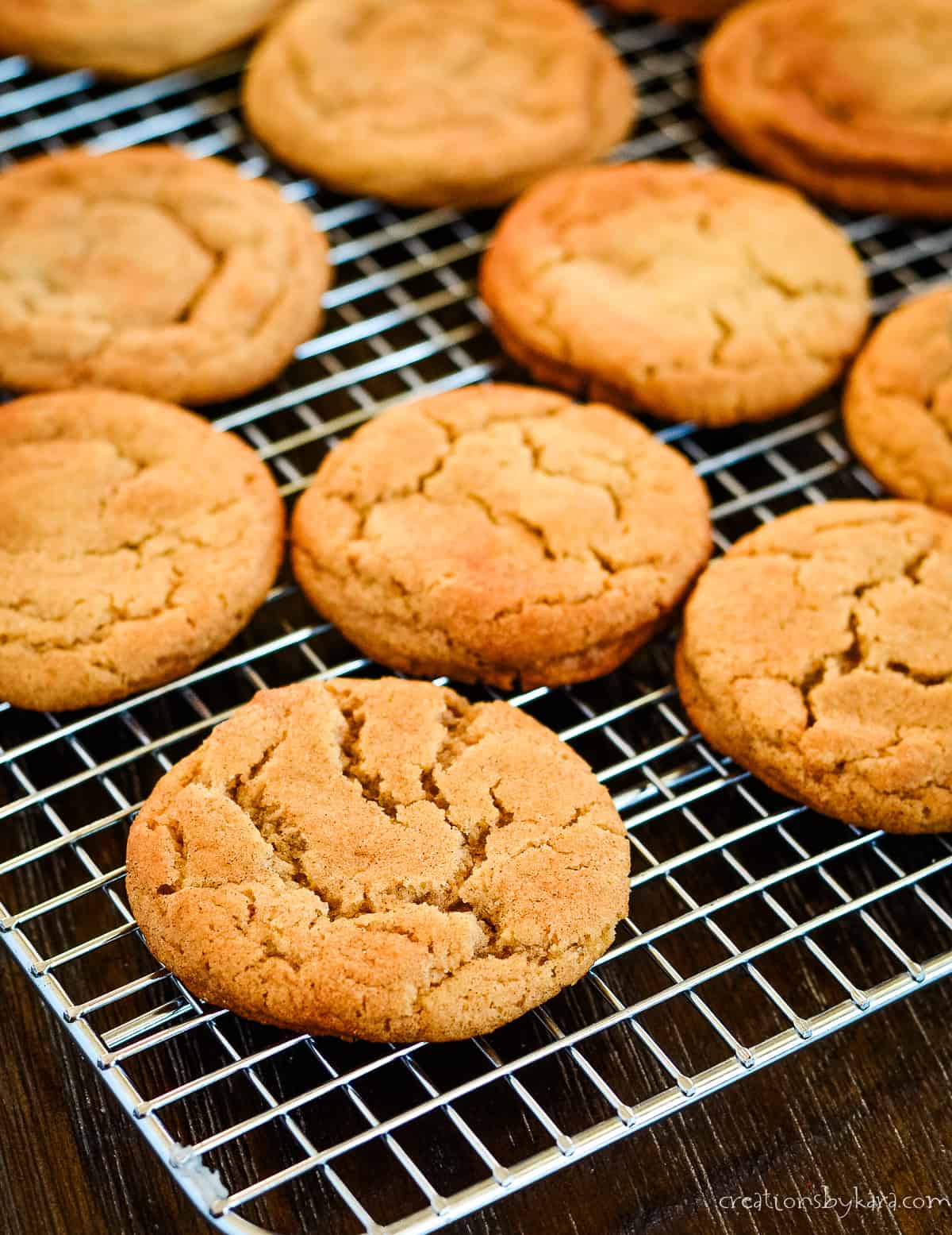cinnamon cookie recipe- cookies cooling on a wire rack