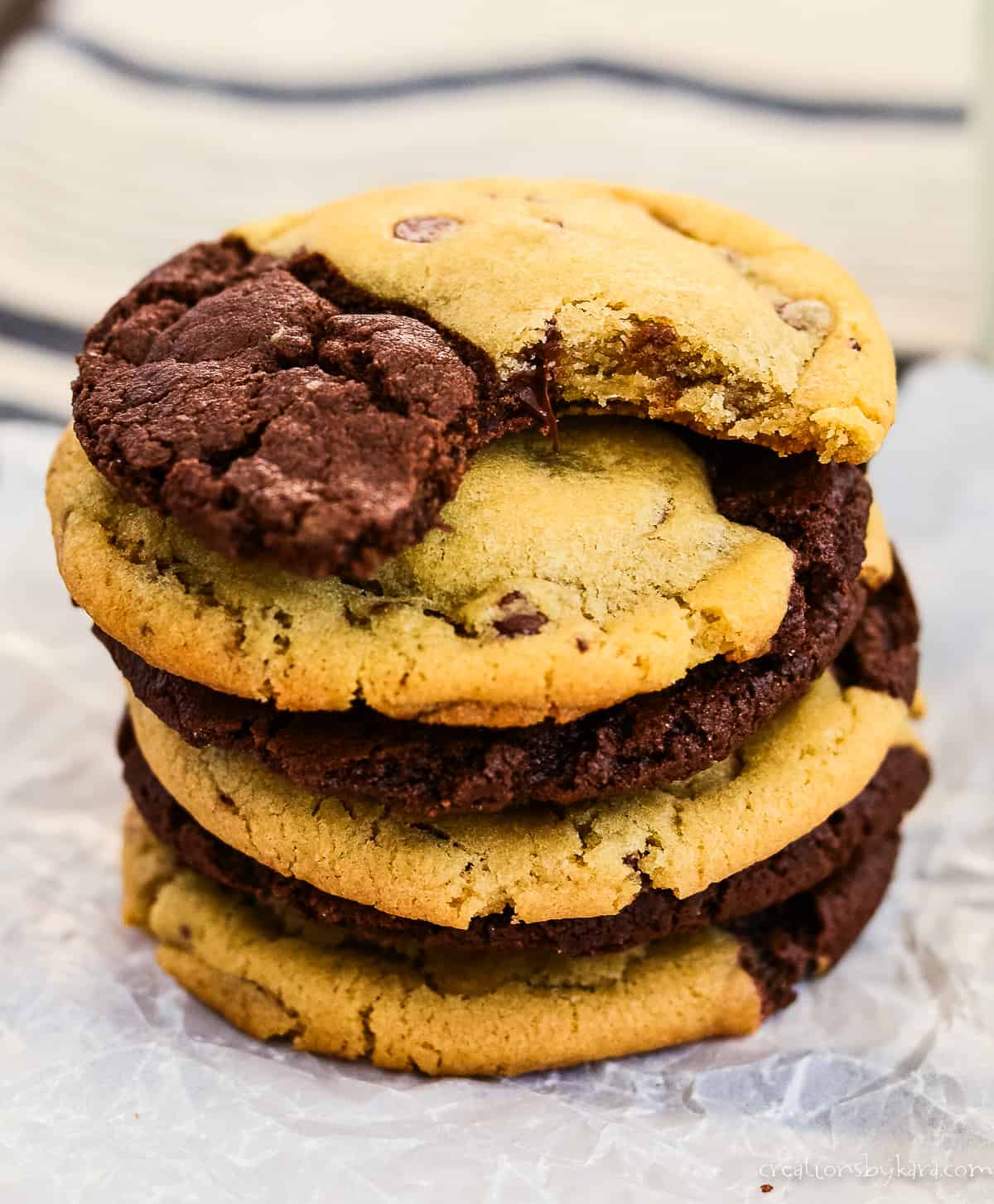 stack of brookies cookies
