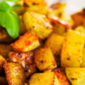 roasted pesto potatoes recipe collage