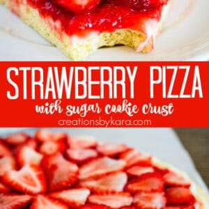 sugar cookie crust strawberry pizza