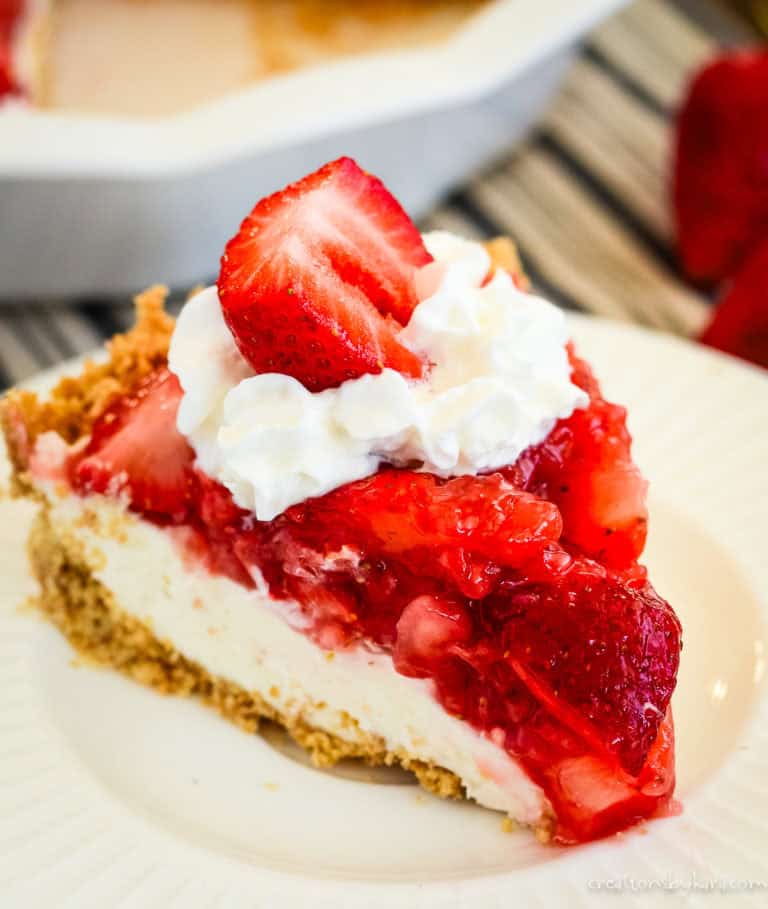 Strawberry Cream Pie Recipe (No-Bake) - Creations by Kara