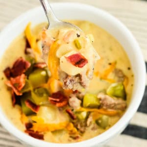 spoonful of velveeta cheeseburger soup