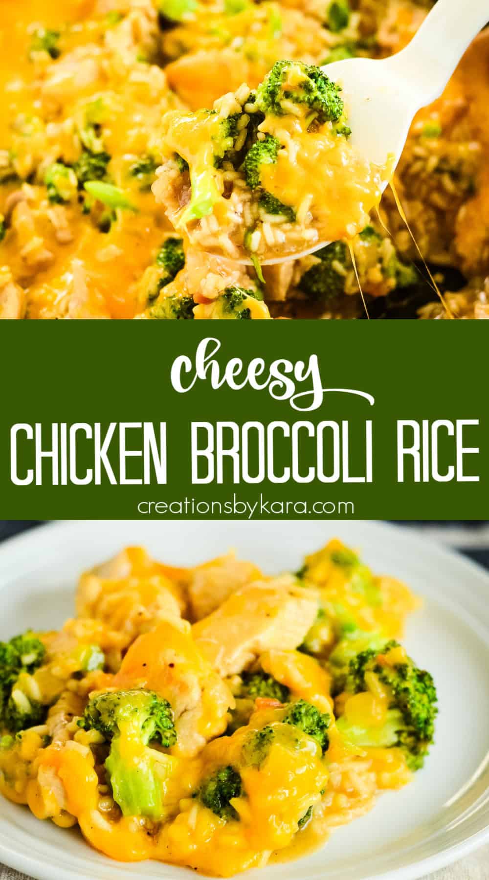 Cheesy Chicken Broccoli Rice (One Pot!) - Creations by Kara
