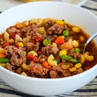 One Pot Hamburger Macaroni Soup Recipe