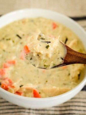 spoonful of copycat panera chicken wild rice soup