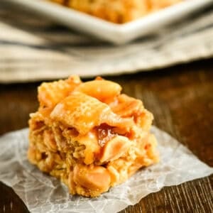 Chex payday bar on a piece of wax peper