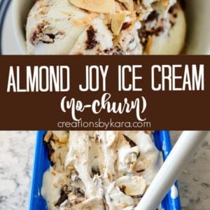 almond joy ice cream recipe collage