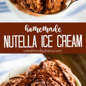 nutella ice cream recipe collage