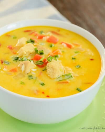 Thai Coconut Curry Chicken Soup Recipe - Creations by Kara