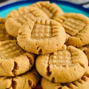 plate of skippy peanut butter cookies