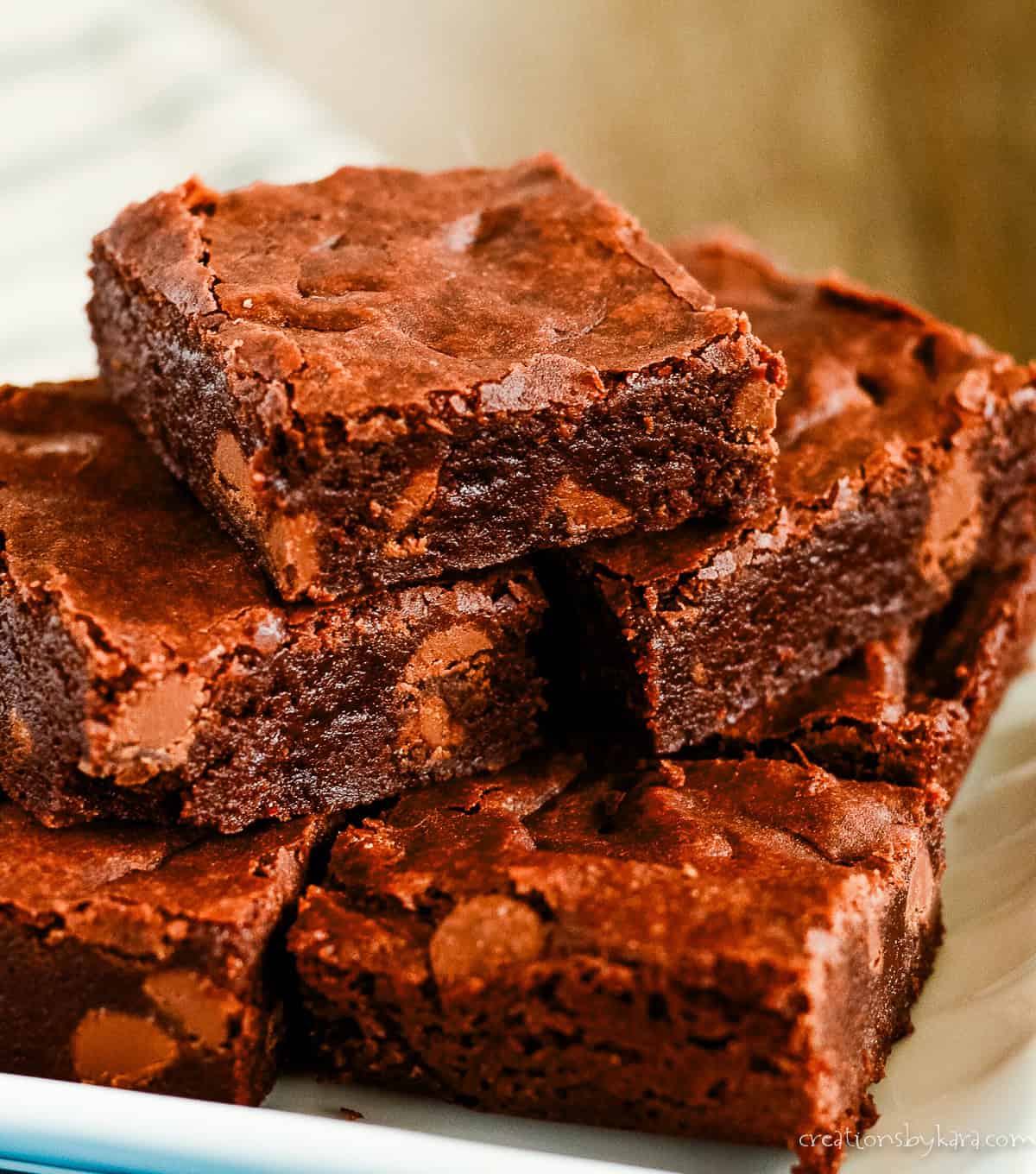 chewy one pot brownies with chocolate chips