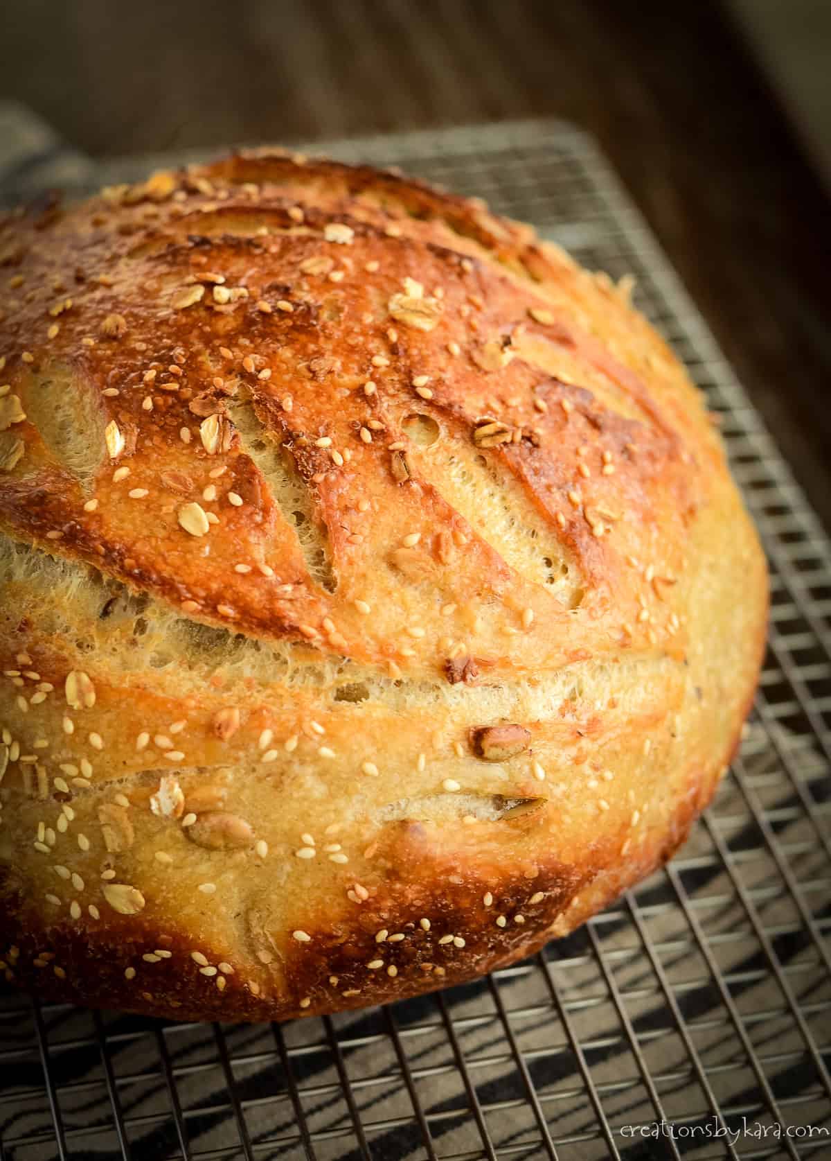 loaf of the best multigrain sourdough bread
