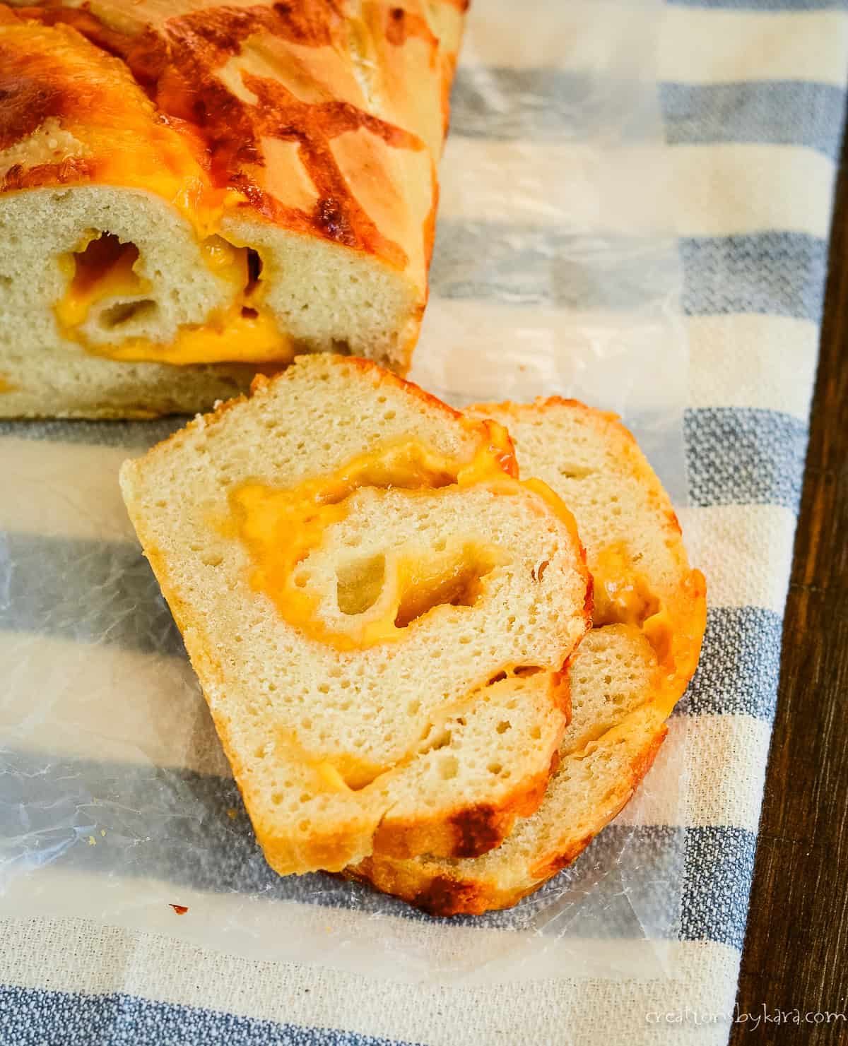 slices of cheese sourdough bread