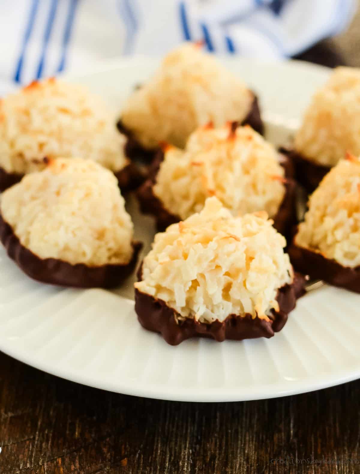 chocolate dipped coconut macaroons