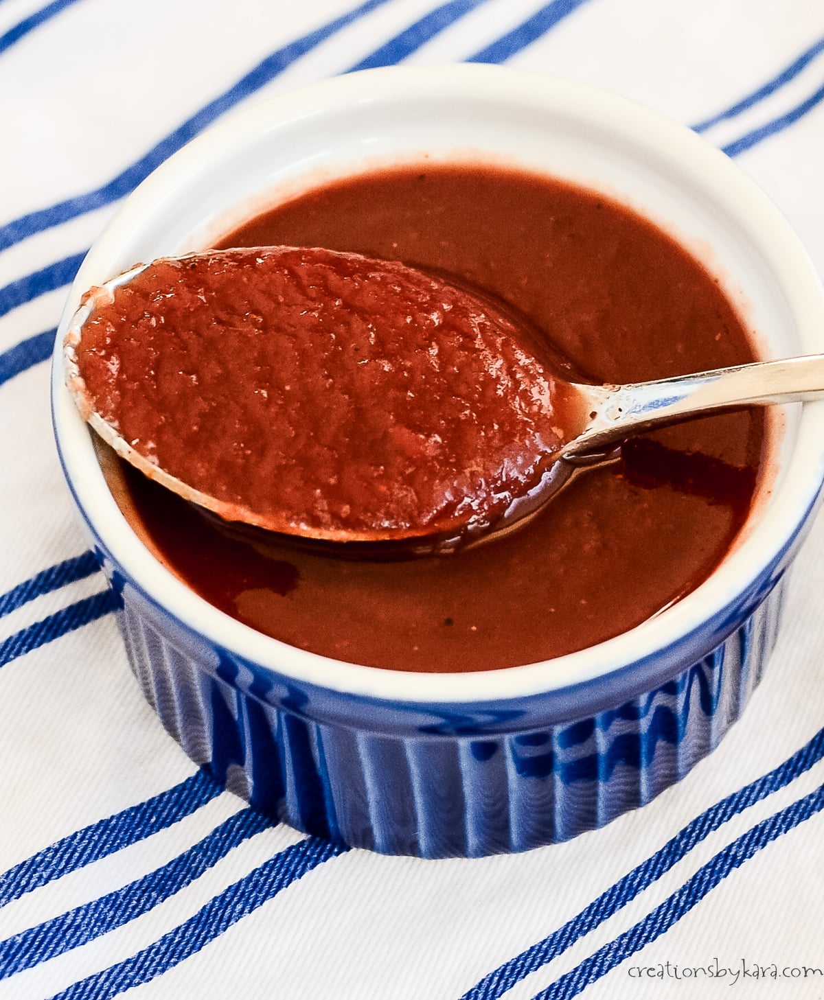 bowl of homemade chili sauce and a spoon