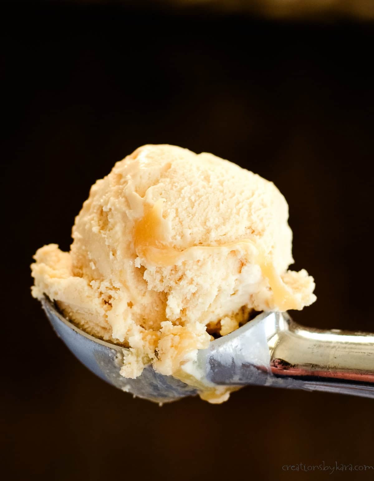 scoop of homemade salted ice cream