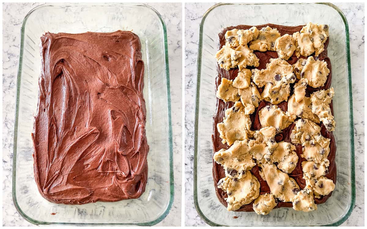process shots for assembling dominos brownies recipe