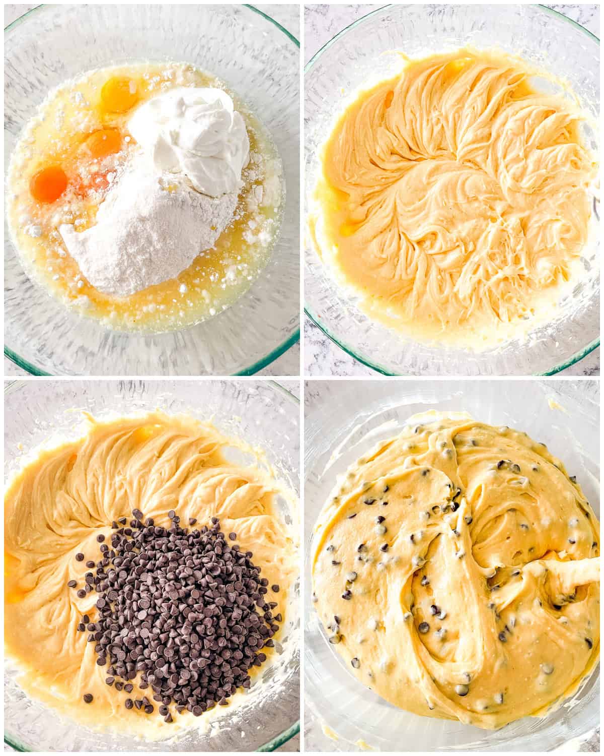 process shots - making batter for choc chip bundt cake recipe