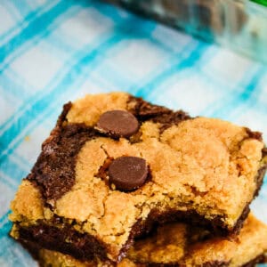 marbled domino’s cookie brownies recipe collage