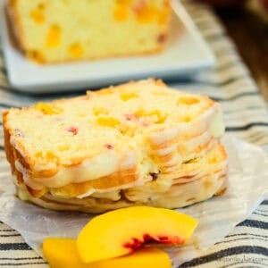 easy peach bread with orange glaze