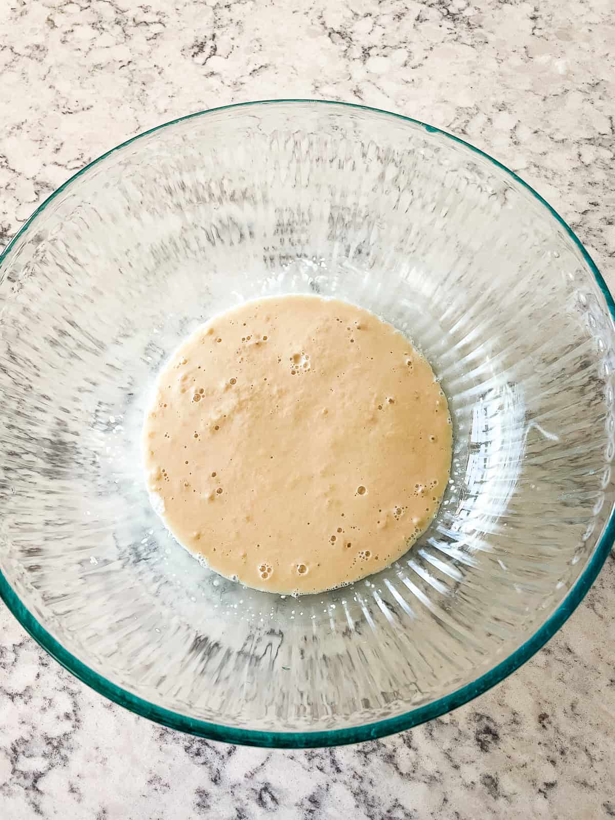 yeast bubbling in a bowl